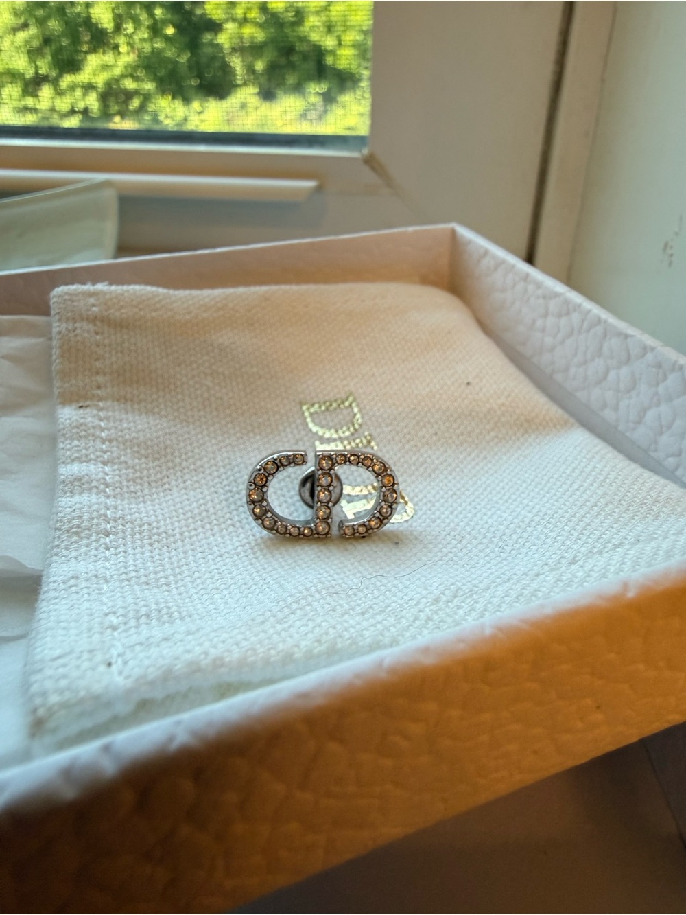 Gold-Tone Interlocking Crystal Stud Earrings - Designer Inspired